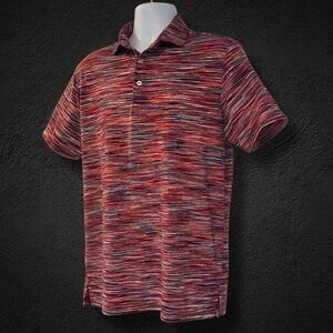 TailorByrd Men’s Polo Shirt Medium Multicolor Stripe Performance Stretch